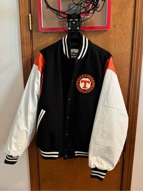 Tennessee Volunteers Black & White Varsity Bomber Jacket Dr Pepper edition